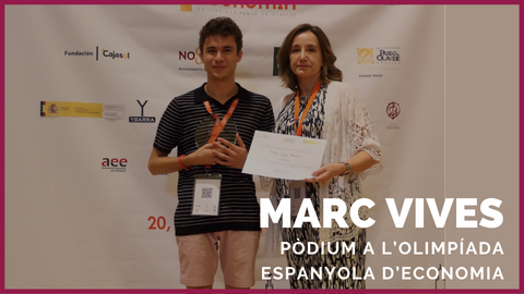 Marc Vives, pòdium a l'Olimpíada Espanyola d'Economia